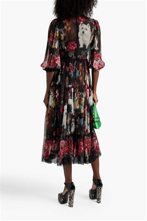 Dolceandgabbana Printed Silk Chiffon Midi Dress The Outnet