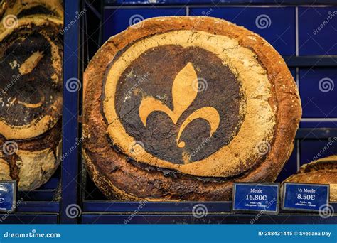 Freshly Baked Rustic French Levain Sourdough Bread At A Bakery In