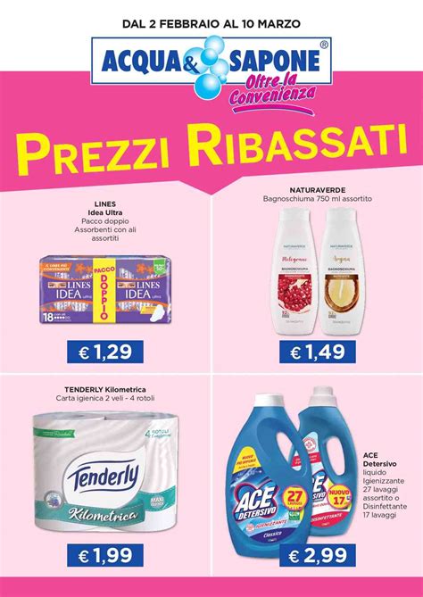 Volantino Acqua E Sapone Prezzi Ribassati Dal Febbraio Al Marzo