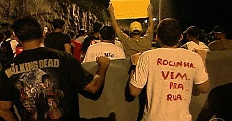 Jornal da Globo Moradores da Rocinha e do Vidigal protestam em área