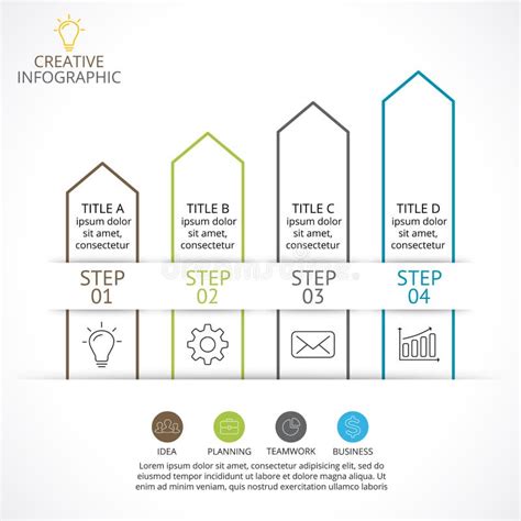 Vector Herauf Pfeile Lineares Infographic Diagrammtreppe Diagramm