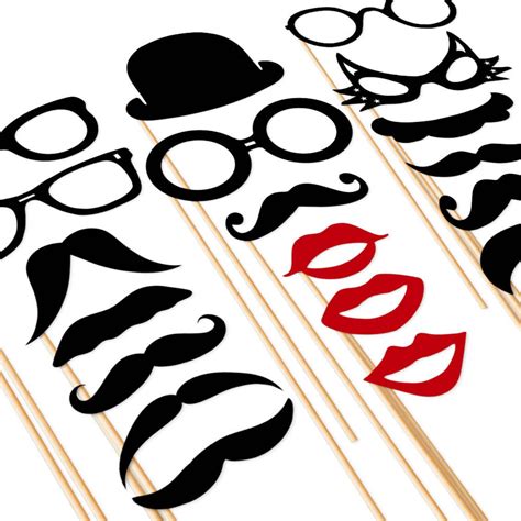 Great Photo Booth Props 20 Piece Set Mustache Glasses Lip Etsy