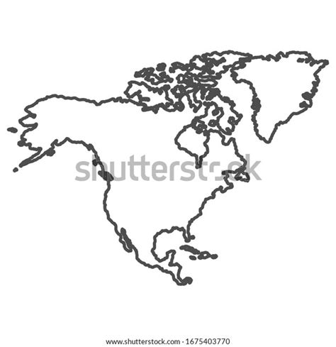 North America Outline World Map Vector Stock Vector (Royalty Free ...