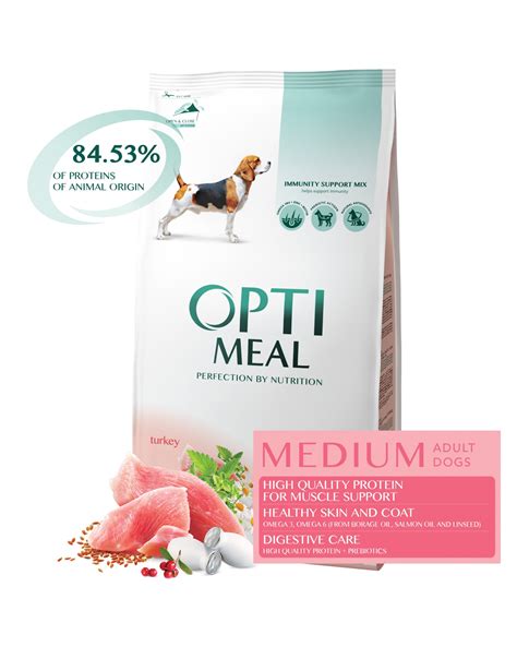 Сухой полнорационный корм Optimeal для собак средних пород со вкусом ...
