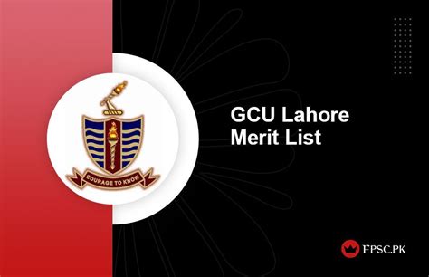 Gcu Merit List Ba Bsc Bs Ma Msc Gcu Edu Pk