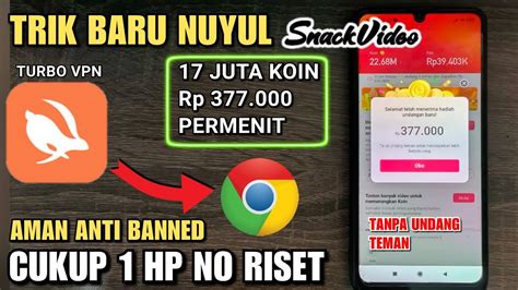 TERBARU CARA NUYUL SNACK VIDEO TERCEPAT 2023 LANGSUNG JADI KOIN