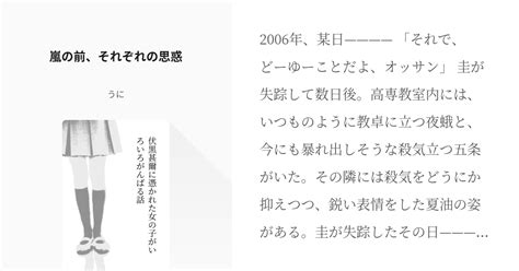 9 嵐の前、それぞれの思惑 伏黒甚爾に憑かれた女の子がいろいろがんばる話 うにの小説シリーズ Pixiv