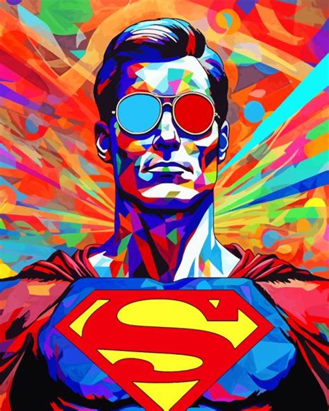 Superman Psychedelic Pop Art Paint By Numbers Paint By Numbers UK