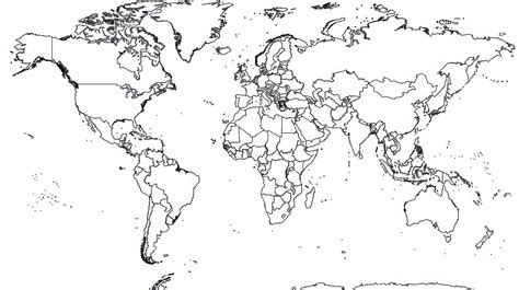 Premium Photo | Black and white world map outline