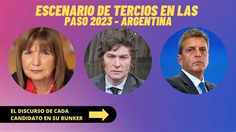 MILEI FUE EL CANDIDATO MÁS VOTADO EN LAS PASO 2023 Los discursos