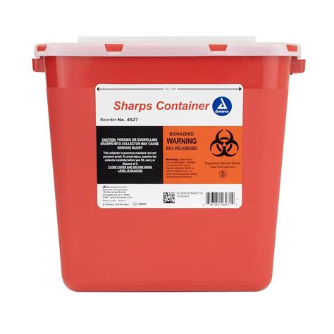 dynarex sharps container biohazard multiple  needle disposable