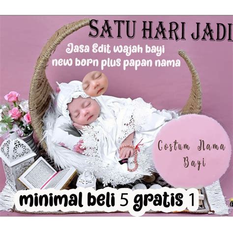 Jual EDIT FOTO BAYI NEW BORN PLUS PAPAN NAMA ALA STUDIO TANPA CETAK