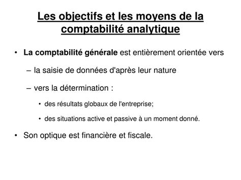 PPT La comptabilité analytique PowerPoint Presentation free download