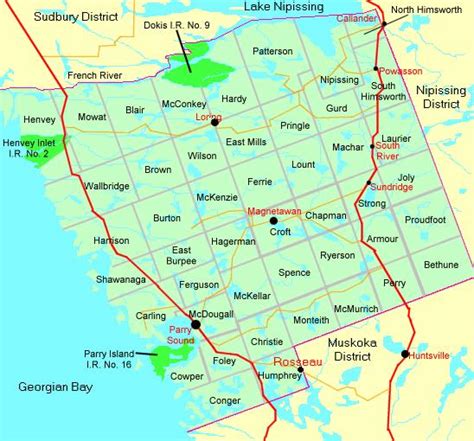 Townships Of The District Of Parry Sound Muskoka Parry Sound