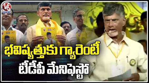 Chandrababu Naidu About Tdp Manifesto At Mahanadu V News Youtube