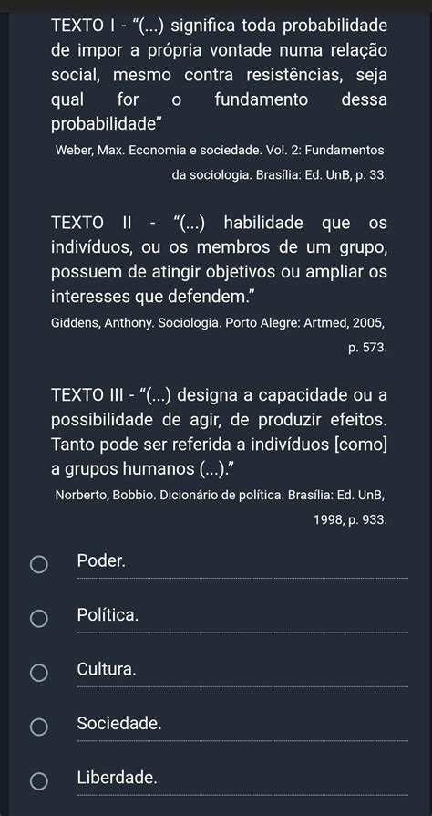 Leia Os Textos Identifique Qual é O Conceito Referenciado E Assinale A