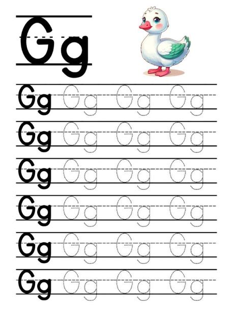 Tracing Uppercase And Lowercase Letter G Coloring Page