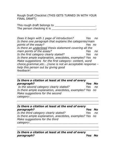 Rough Draft Examples Your Rough Draft Should Be Typed And Totally