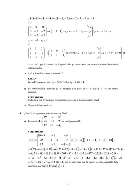 Ejercicios Resueltos Valores Y Vectores Propios Diagonaliz