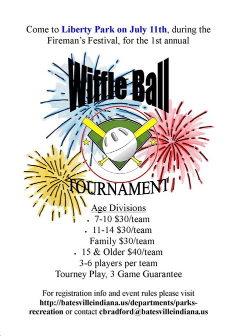 Wiffle Ball Tournament Flyer | City of Batesville, Indiana