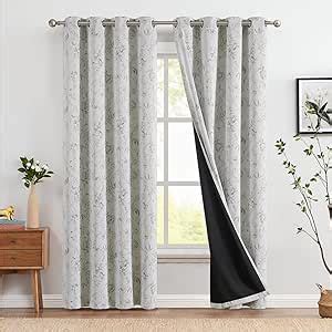 Amazon Jinchan Blackout Floral Curtains Inches Long Sage