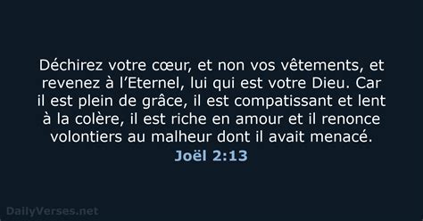 10 septembre 2020 Verset Biblique du Jour BDS Joël 2 13