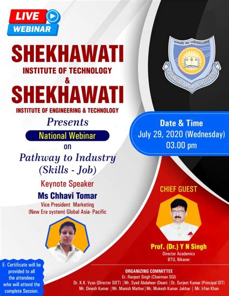 Shekhawati Group Of Institutionssikar Presents A National Webinar On