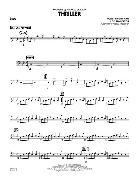 Thriller Bass By Michael Jackson Part Digital Sheet Music Sheet Music Plus