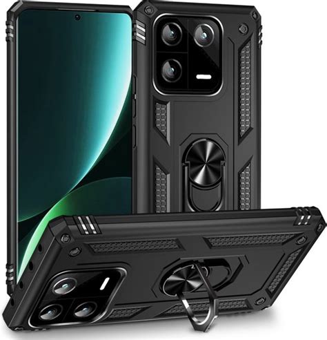 Lunso Xiaomi Pro Armor Backcover Hoes Met Ringhouder Zwart