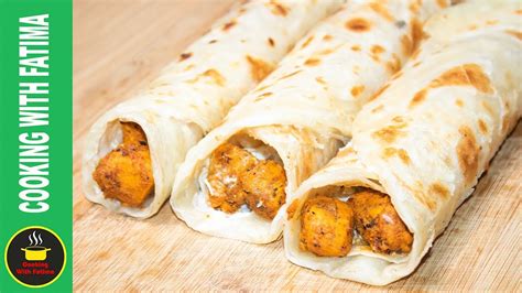 Chicken Tikka Paratha Roll Recipe By Cooking With Fatima Youtube