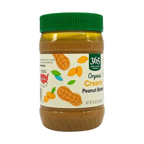 Organic Creamy Peanut Butter Unsweetened And No Salt 16 Oz At Whole Foods Market