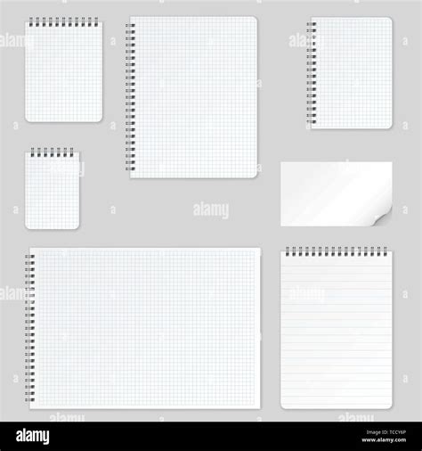 Páginas en blanco realista plantilla de bloc de notas con espiral