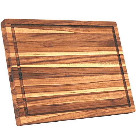 Extra Large Teak Wood Cutting Board Juice Groove Reversible Hand