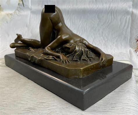 Grande Erotico Nude Woman Bronzo Scultura Naked Statuina Figura Erotico