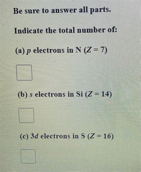 Solved Be sure to answer all parts. Indicate the total | Chegg.com 