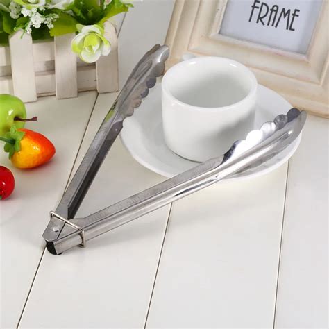 1pc Stainless Steel Food Tong Bbq Buffet Salad Grill Tongs Clip Cooking
