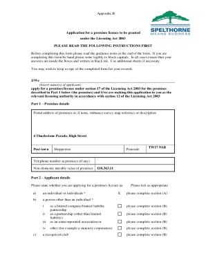 Fillable Online Democracy Spelthorne Gov Appendix B Application Form