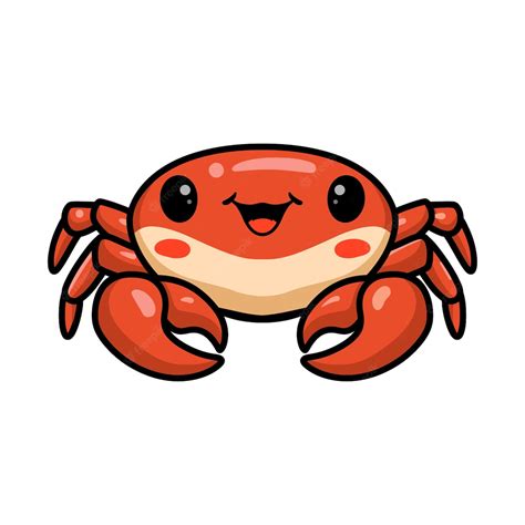 Premium Vector | Cute little crab cartoon posing