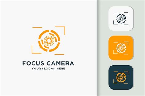 Premium Vector Camera Lens Logo Design With Abstract Square
