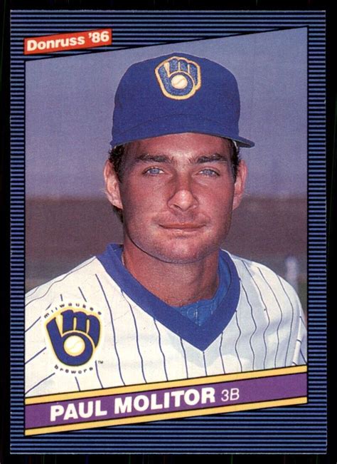 1986 Donruss Paul Molitor 101 Baseball Cards 124 EBay