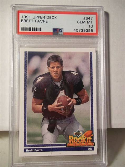 1991 Upper Deck Brett Favre Rookie PSA Gem Mint 10 Football Card 647