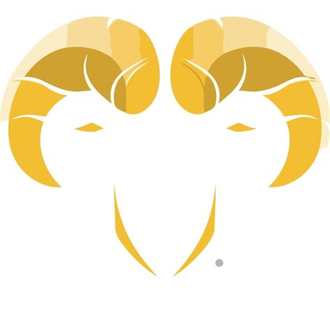 Minimalist Golden Ram Logo Design With Stylized Horns Premium Ai