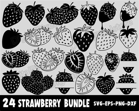 Strawberry Svg Strawberry Svg Bundle Strawberry Clipart Strawberry Drip