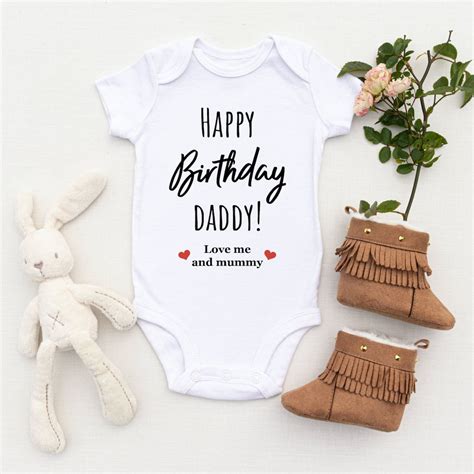 Happy Birthday Daddy Baby Grow Dad Birthday T Baby Vestbaby