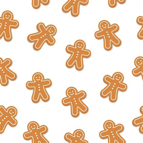 Premium Vector Gingerbread Man Cookie Seamless Pattern Isolated