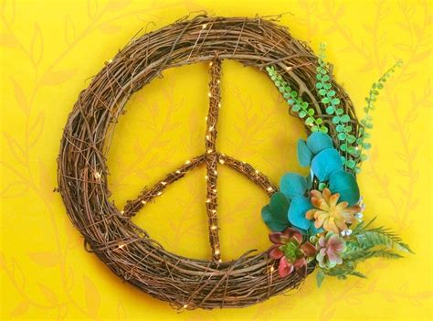 Succulent Door Wreath Peace Sign Wreath Summer Wreath Etsy