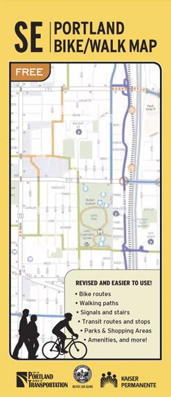 Southeast Portland Bikewalk Map Bike Walk Maps The City Of