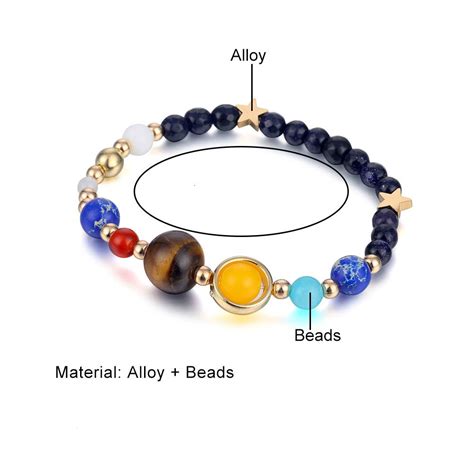 Universe Planets Beads Bangles Bracelets Fashion Jewelry System Energy