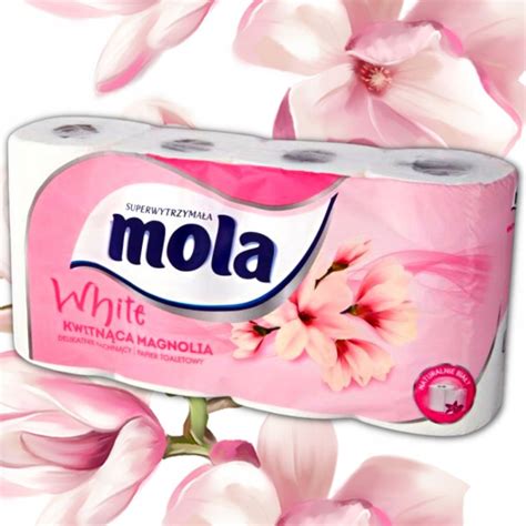 Papier Toaletowy Mola White Kwitn Ca Magnolia Rolek X Opakowa