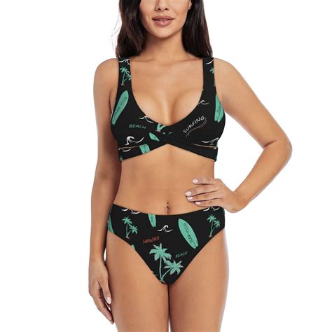 Swim Suits For Women 2024 Bikini Green Surfboard Soft Stretchy High